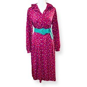 ‘Prophecy’ Vintage Fuchsia Floral Matching Skirt and Blouse Set with Ruffle